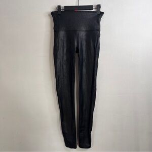 SPANX Faux Leather Leggings Size L Black
